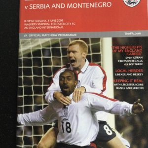 England v Serbia and Montenegro International Friendly Matchday Programme 2003