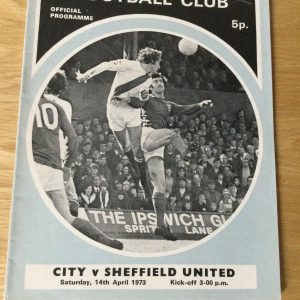 Manchester City v Sheffield United League Matchday Programme 1973