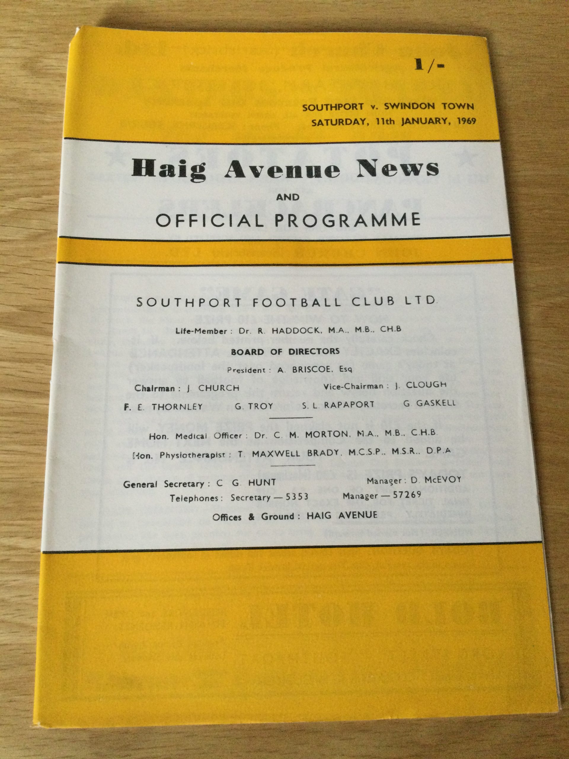 Southport v Lincoln City & Swindon Town League Matchday Programmes 1967 & 1969 - Image 2