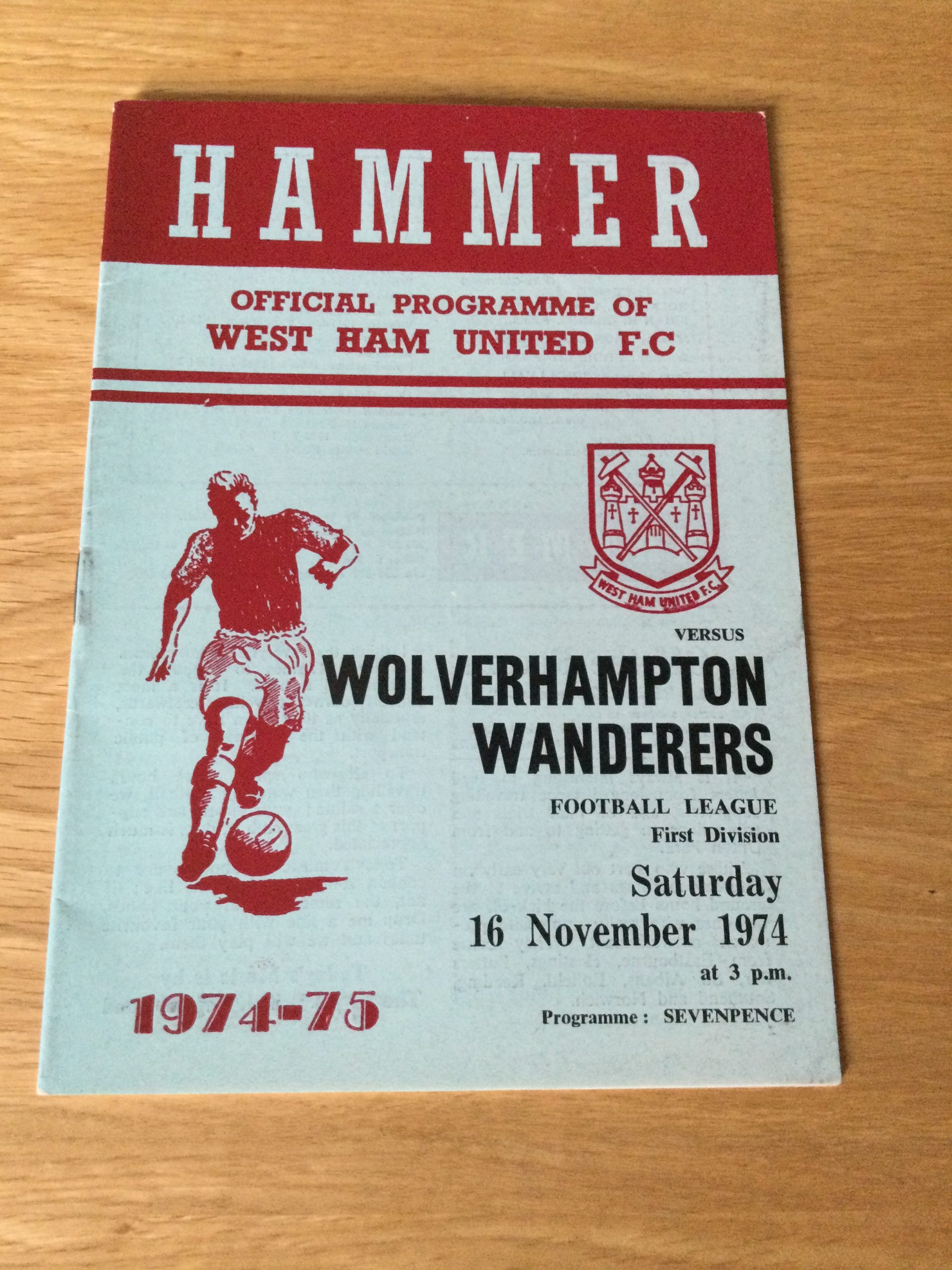West Ham United v Wolverhampton Wanderers League Matchday Programme 1969 & 1974 - Image 2