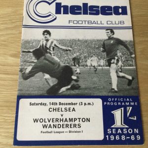 Chelsea v Wolverhampton Wanderers League Matchday Programme 1968