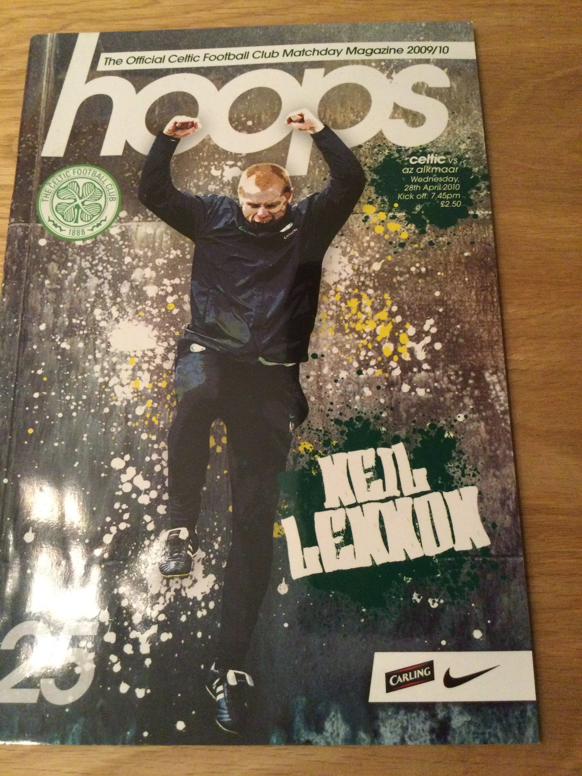 Celtic v AZ Alkmaar Friendly Matchday Programme 2010