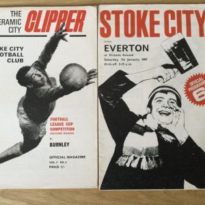 Stoke City v Everton & Burnley League & League Cup Matchday Programmes 1967 & 1969