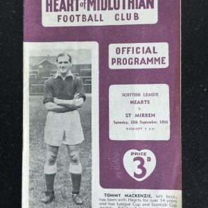 Heart of Midlothian v St Mirren League Matchday Programme 1956