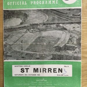 Hibernian v St Mirren League Matchday Programme 1960