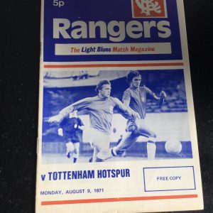 Rangers v Tottenham Hotspur Friendly Matchday Programme 1971