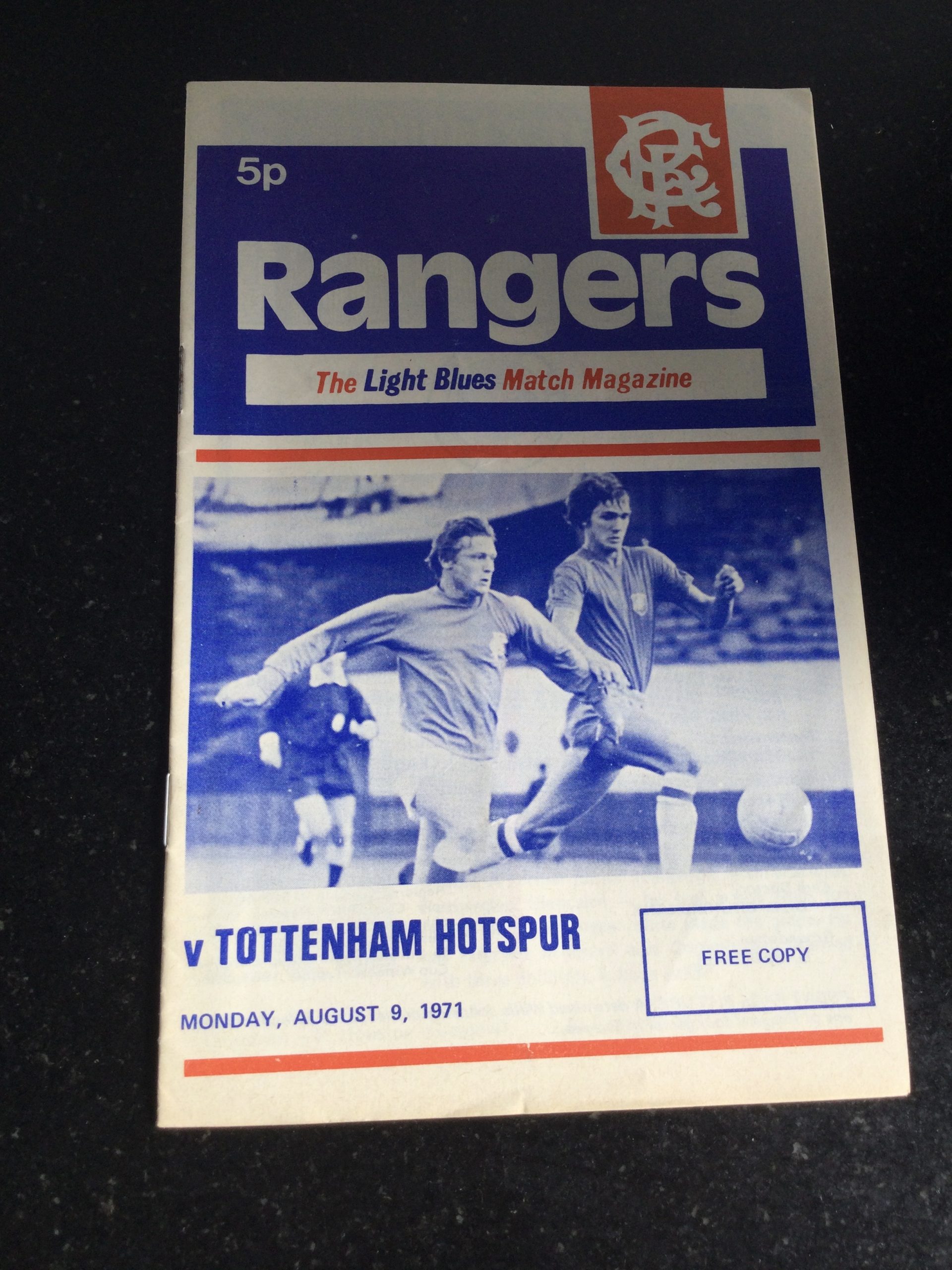 Rangers v Tottenham Hotspur Friendly Matchday Programme 1971