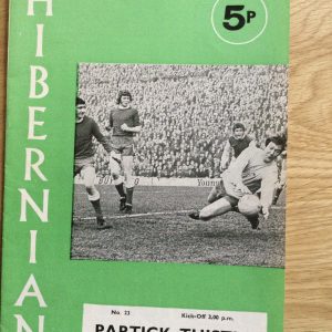Hibernian v Partick Thistle League Matchday Programme 1972