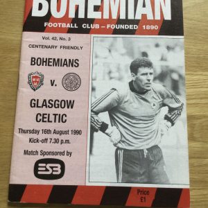 Bohemians v Celtic Centenary Friendly Matchday Programme 1990