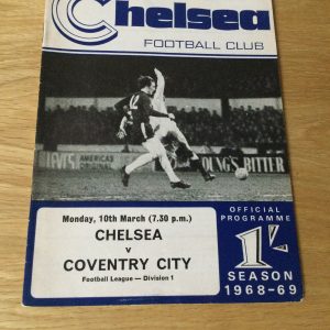Chelsea v Coventry City League Matchday Programme 1969