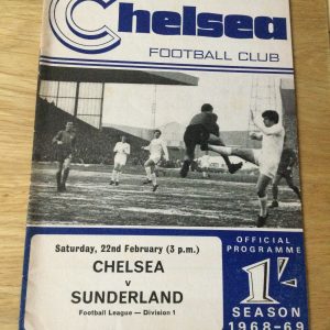 Chelsea v Sunderland League Matchday Programme 1969