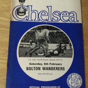 Chelsea v Bolton Wanderers F.A.Cup Matchday Programme 1972