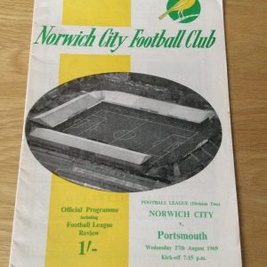 Norwich City v Portsmouth League Matchday Programme 1969
