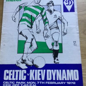 Celtic v Kiev Dynamo Challenge Match, Matchday Programme 1972