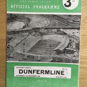 Hibernian v Dunfermline Athletic League Matchday Programme 1960