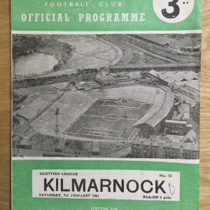 Hibernian v Kilmarnock League Matchday Programme 1961