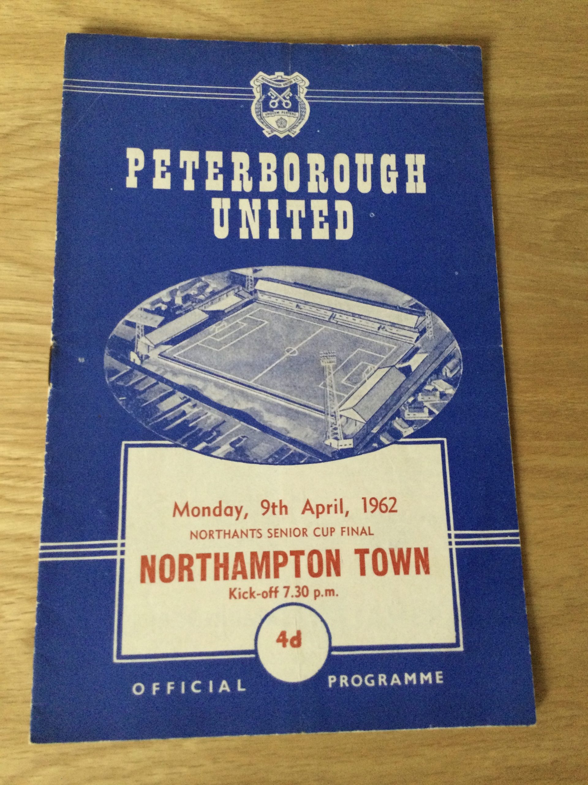 Peterborough United v Northampton Town Senior Cup Final Matchday Programme 1962