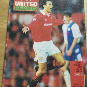 Manchester United v Celtic Pre-Season Friendly Matchday Programme 1993