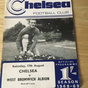 Chelsea v West Bromwich Albion League Matchday Programme 1968