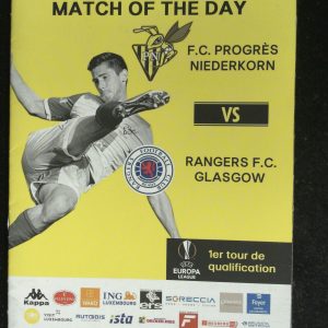 F.C. Progres Niederkorn v Rangers Europa League Matchday Programme 2017