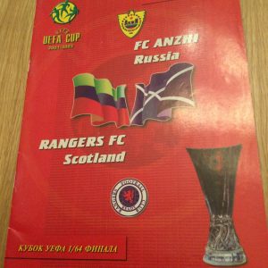 FC Anzhi v Rangers UEFA Cup Postponed Matchday Programme 2001
