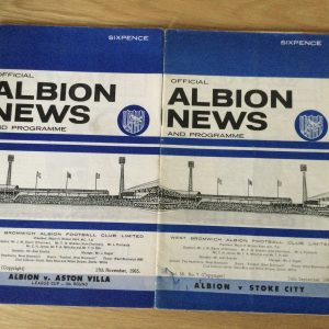West Bromwich Albion v Aston Villa & Stoke City League & Cup Matchday Programmes 1965 & 1966