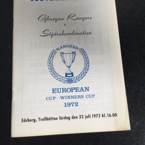 Stjarnkombination v Rangers Friendly Matchday Programme 1972
