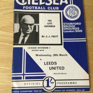 Chelsea v Leeds United League Matchday Programme 1968