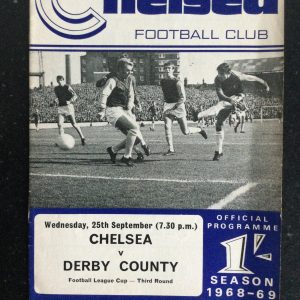 Chelsea v Derby County League Cup Matchday Programme 1968