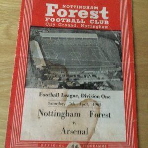 Nottingham Forest v Arsenal League Matchday Programme 1962