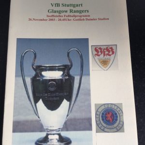 Stuttgart v Rangers Champions League (Press Copy) Matchday Programme 2003