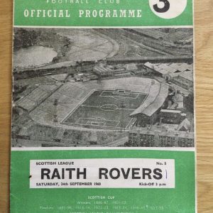 Hibernian v Raith Rovers League Matchday Programme 1960