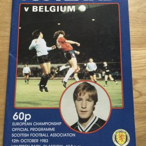 Scotland v Belgium European Championship Matchday Programme 1983