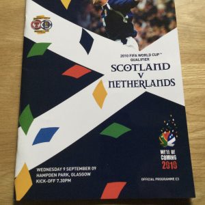 Scotland v The Netherlands W.C. Qualifier Matchday Programme 2009