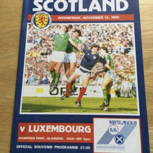 Scotland v Luxembourg European Championship Matchday Programme 1986