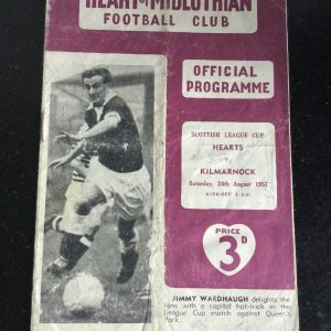 Heart of Midlothian (Hearts) v Kilmarnock League Cup Matchday Programme 1957