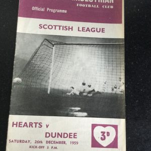 Heart of Midlothian (Hearts) v Dundee League Matchday Programme 1959