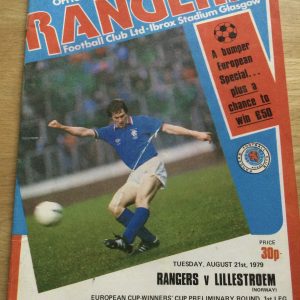 Rangers vLillestroem E.C.W.C. Matchday Programme 1979