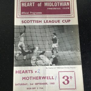 Heart of Midlothian (Hearts) v Motherwell League Cup Matchday Programme 1960