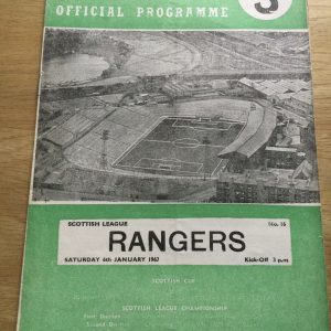 Hibernian (Hibs) v Rangers League Matchday Programme 1965