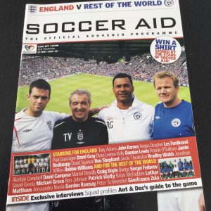 England v Rest Of The World Soccer Aid Matchday Programme 2006