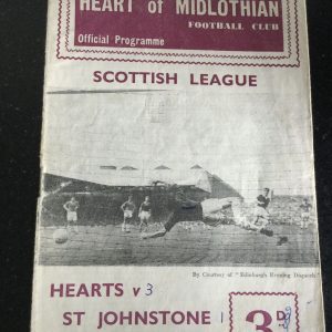 Heart of Midlothian (Hearts) v St Johnstone League Matchday Programme 1960