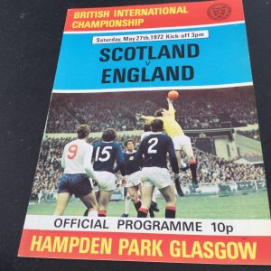 Scotland v England British Championship Matchday Programme 1972