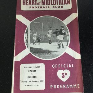 Heart of Midlothian (Hearts) v Dundee League Matchday Programme 1959