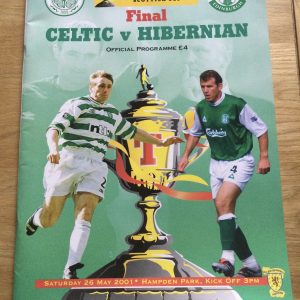 Celtic v Hibernian (Hibs) Scottish Cup Final Matchday Programme 2001