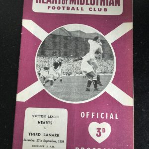 Heart of Midlothian (Hearts) v Third Lanark League Matchday Programme 1958