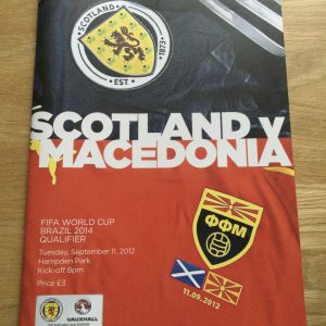 Scotland v Macedonia W.C. Qualifier Matchday Programme 2012