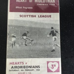 Heart of Midlothian (Hearts) v Airdrieonians League Matchday Programme 1960
