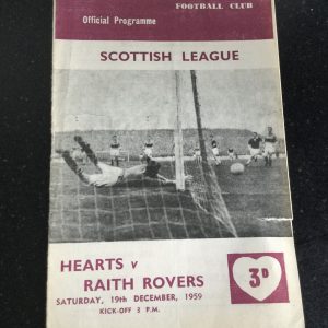 Heart of Midlothian (Hearts) v Raith Rovers League Matchday Programme 1959