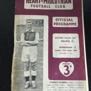Heart of Midlothian (Hearts) v Hibernian League Cup Matchday Programme 1956